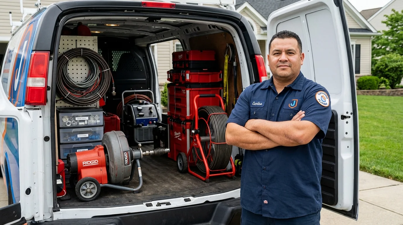 Professional drain cleaning equipment and Johns Plumbing LLC plumber in East Palatka