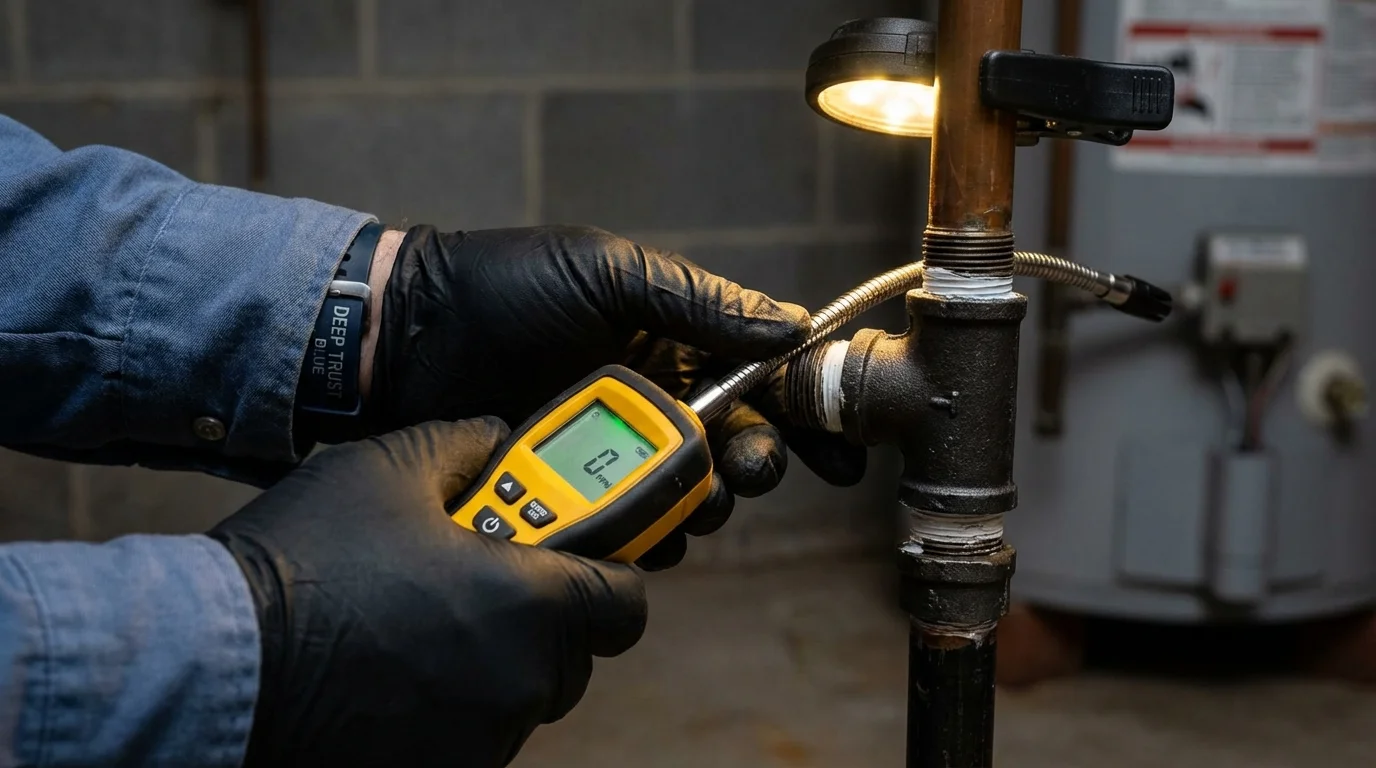 Gas leak detection with electronic sniffer by Johns Plumbing LLC in East Palatka